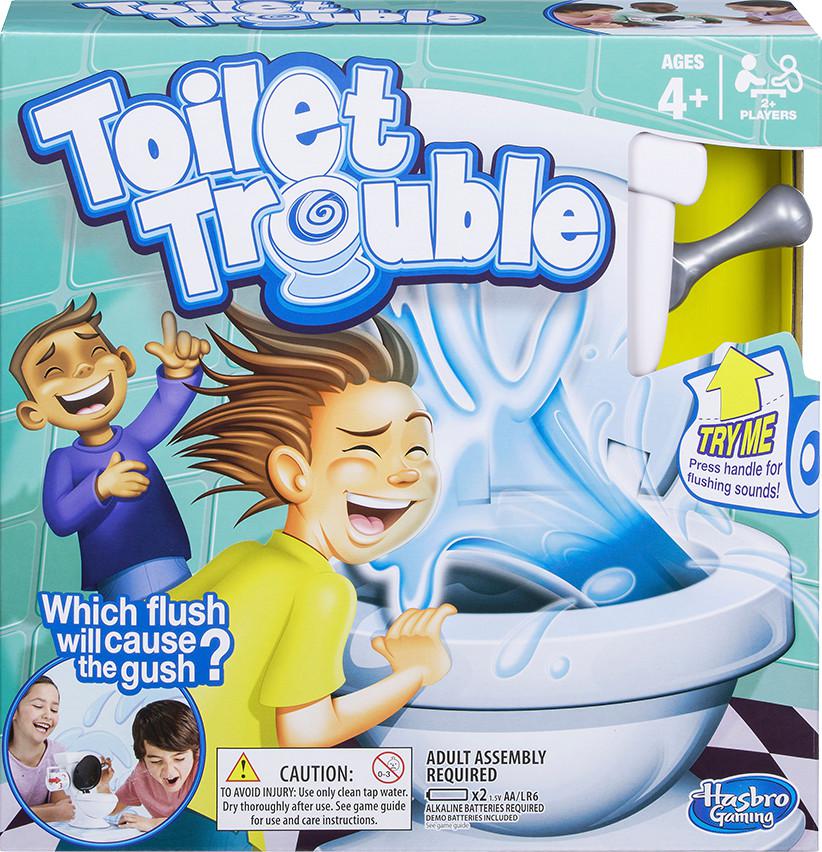 You won't want to get sprayed in the Toilet Trouble game