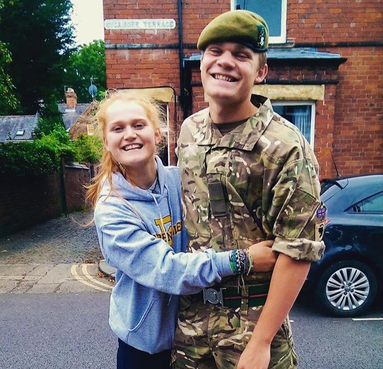  Charles, pictured with his sister India, had previously served as an infantryman in the Army Reserves