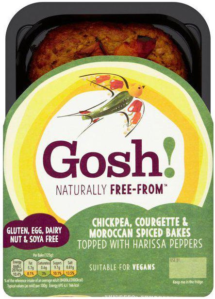 Gosh Chickpea Courgette and Moroccan Spiced Bakes are reduced from £2.27 to £2 at Morrisons