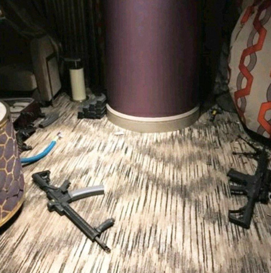 An arsenal of guns were found inside the killer's hotel room in Las Vegas