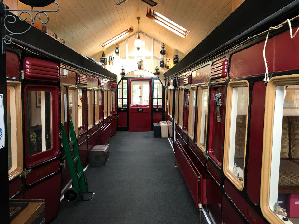  Vicar Vernon Lidstone who is retired built a working five-gauge steam railway in his back garden