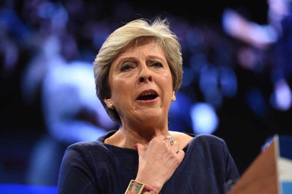  Mrs May struggled with a cough and was on the verge of losing her voice completely