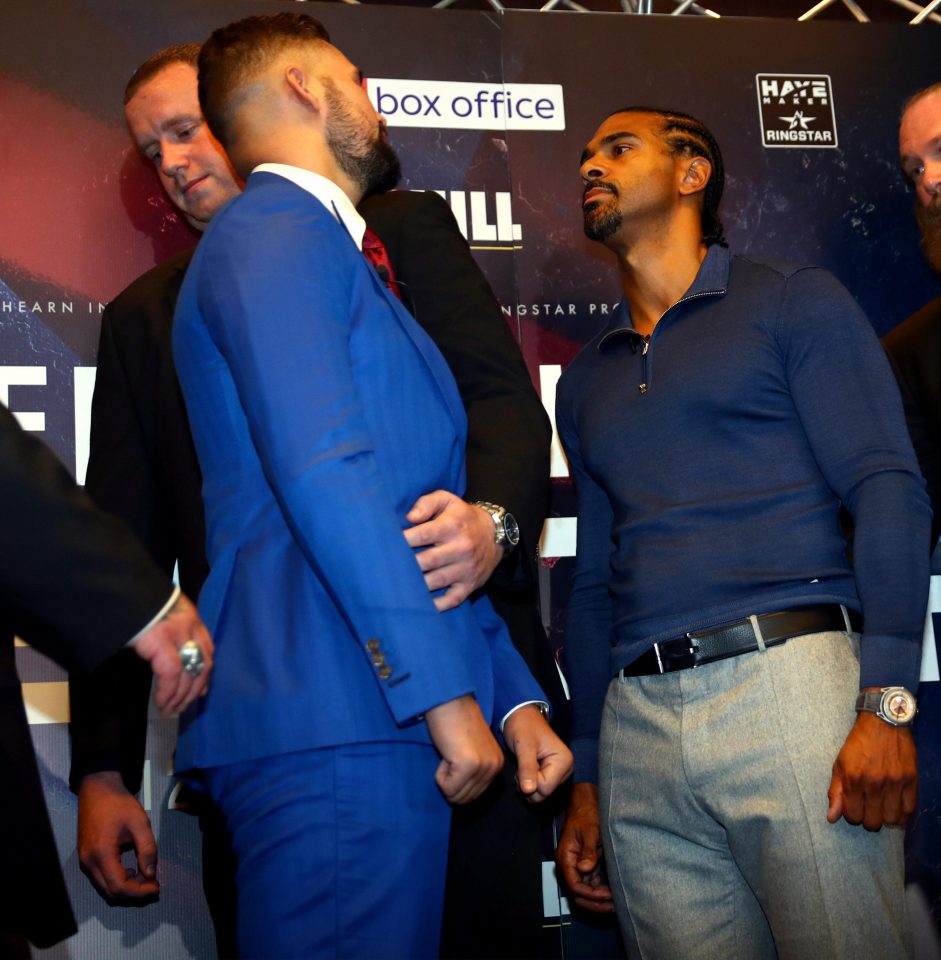  Tony Bellew and David Haye square up at their presser today