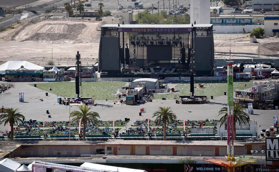  A view of the Route 91 Harvest country music festival grounds