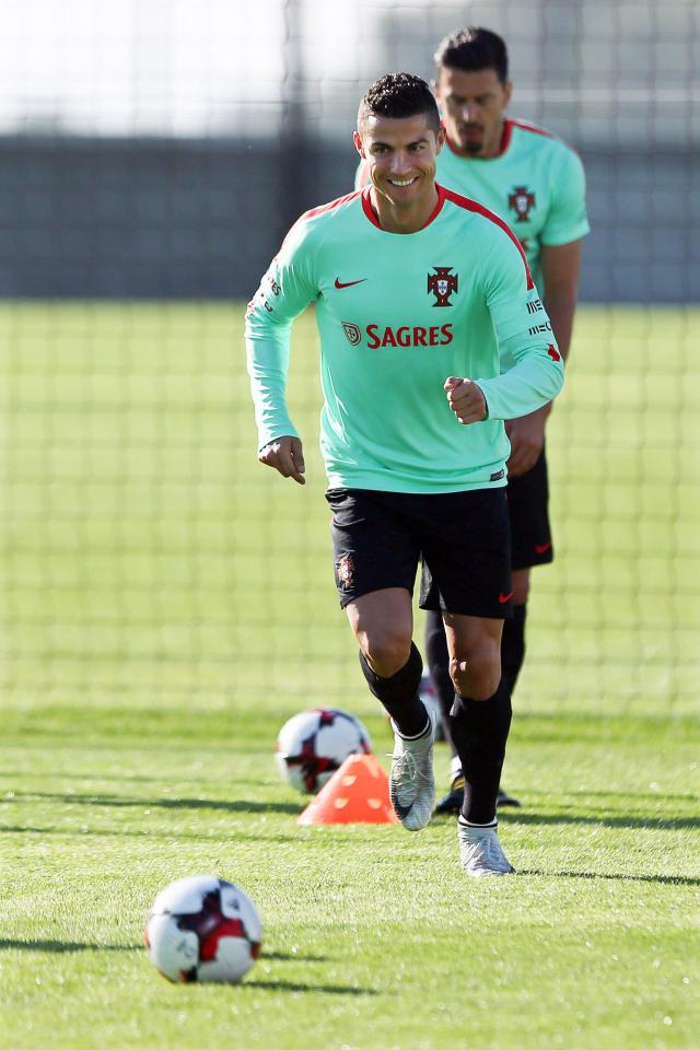  The Real Madrid striker was still giggling when he went through some speed drills