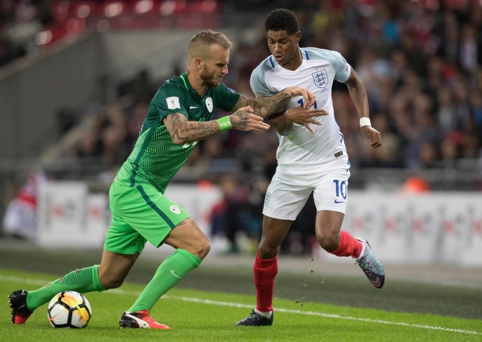  Marcus Rashford looked dangerous on the left flank in the early stages