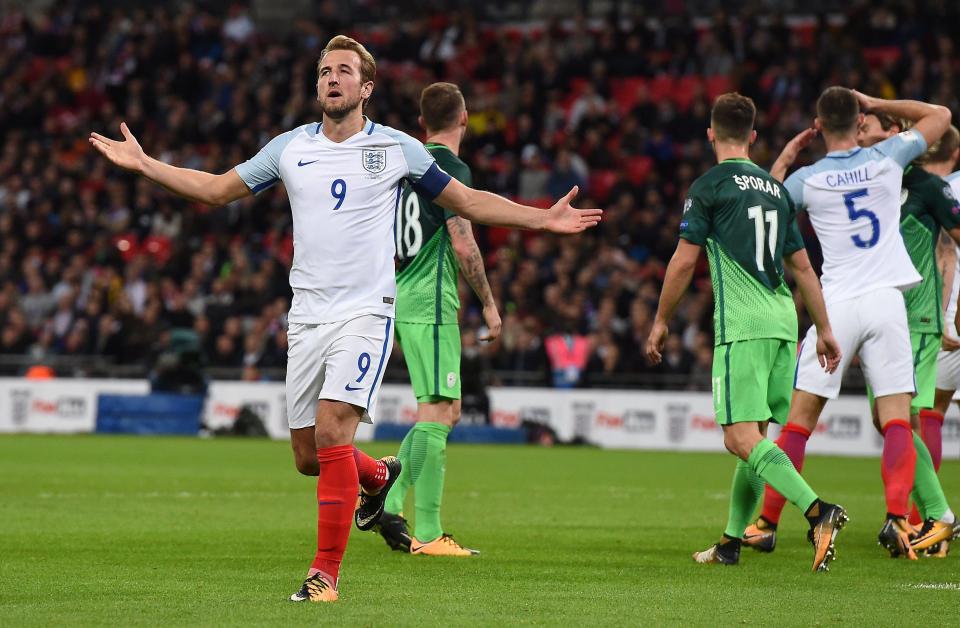 Harry Kane shows his frustration as England looked to book their spot in Russia