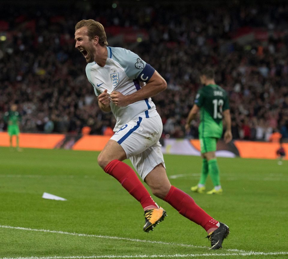 Kane celebrates a late winner that put the gloss on a poor England display