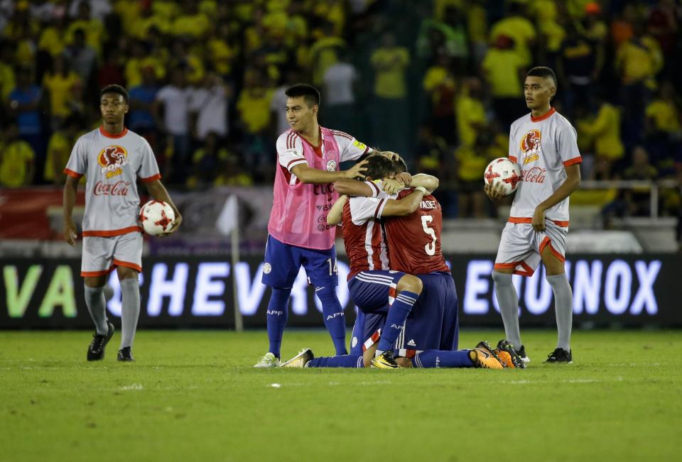  Paraguay celebrated as they kept their hopes alive of making Russia 2018