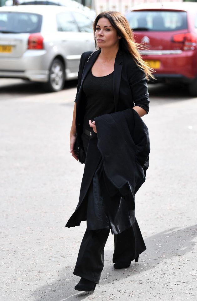  Alison King, who plays Carla Connor, also wore a black trouser suit for the sad occasion