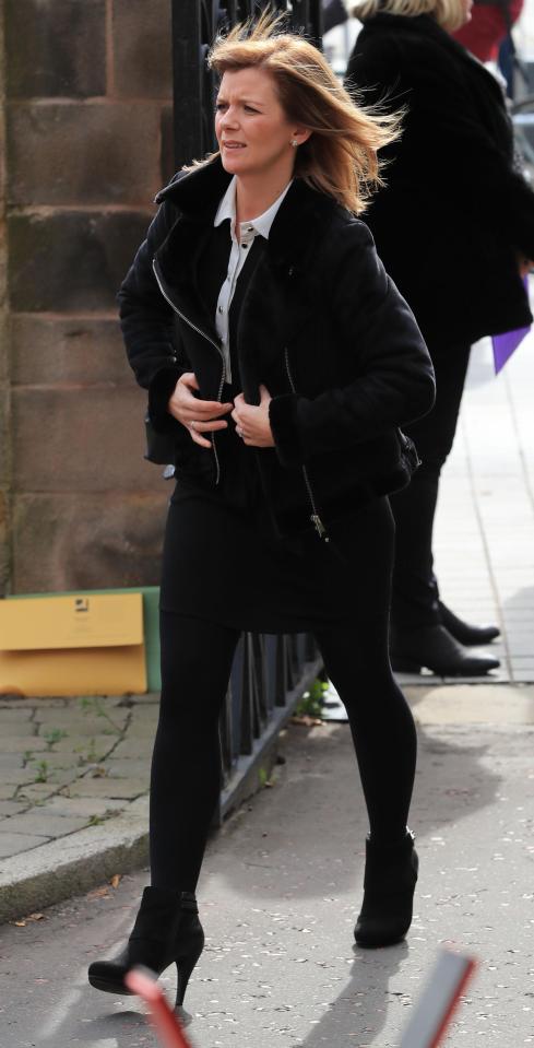  Jane Danson looked chilly in her funeral-wear