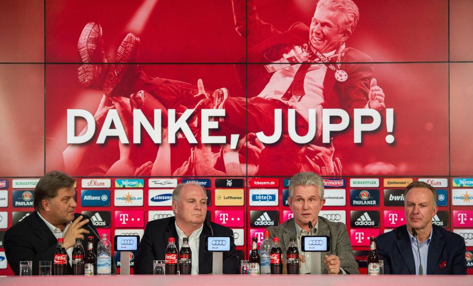 Four years ago Bayern Munich were saying thank-you to their legendary manager