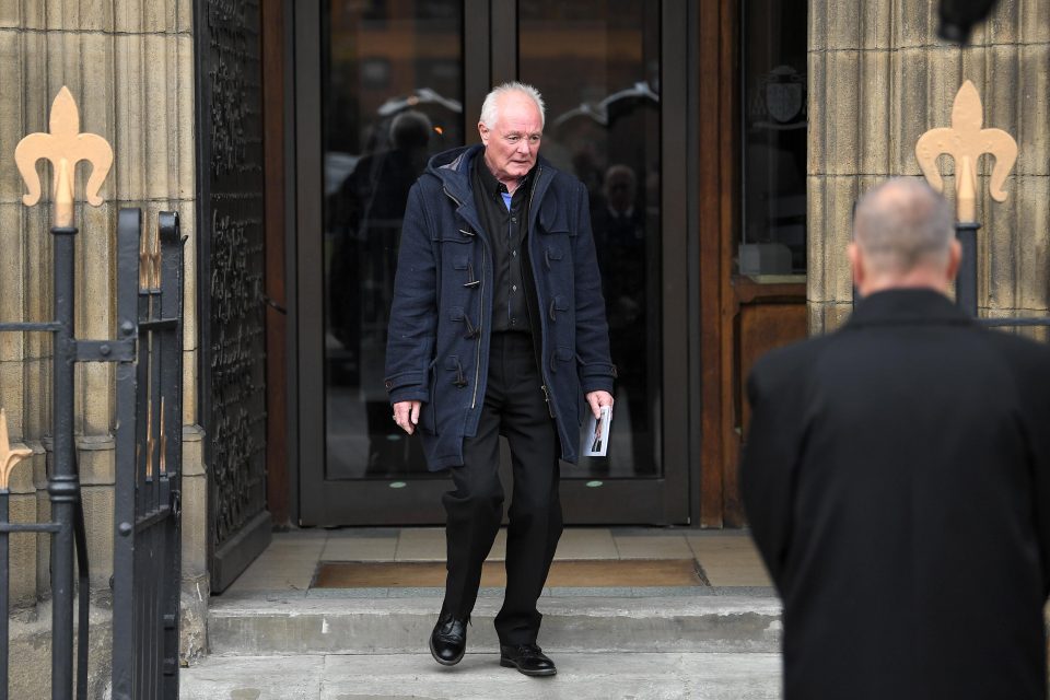  The actor was all by himself as he left the cathedral this afternoon