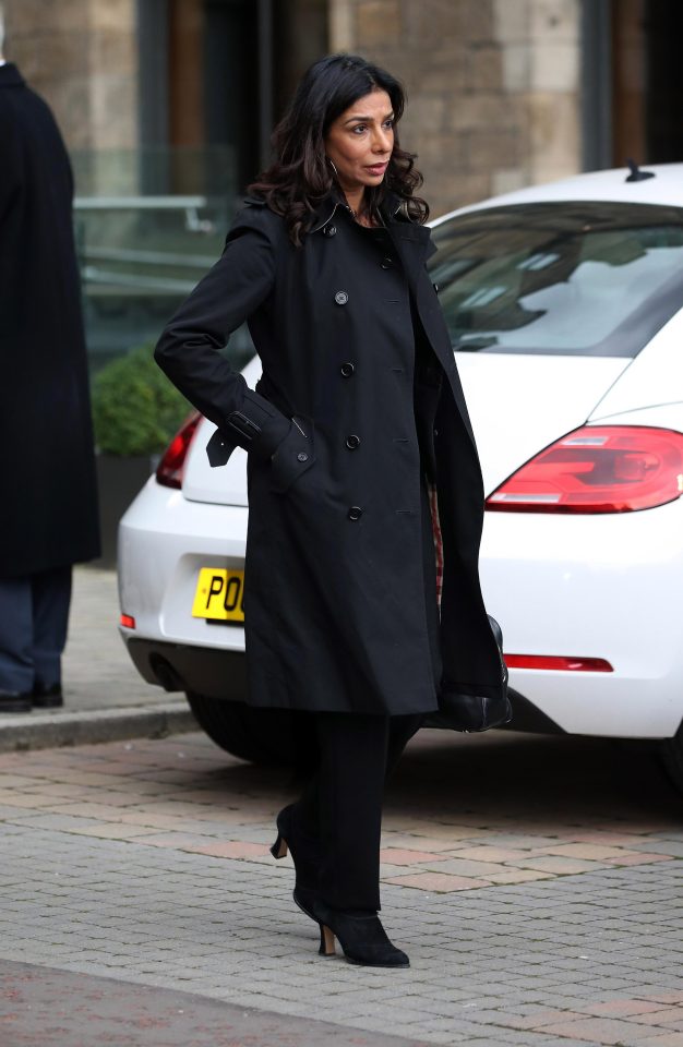  Shobna Gulati looked serious as she left the church