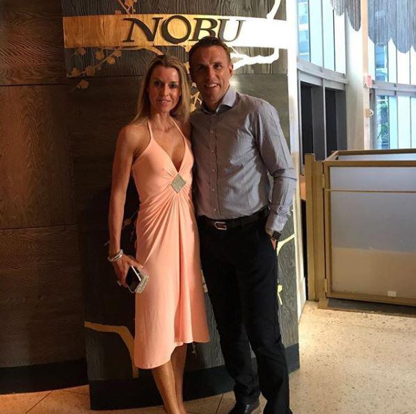 Phil Neville with wife Julie, who he married in 1999