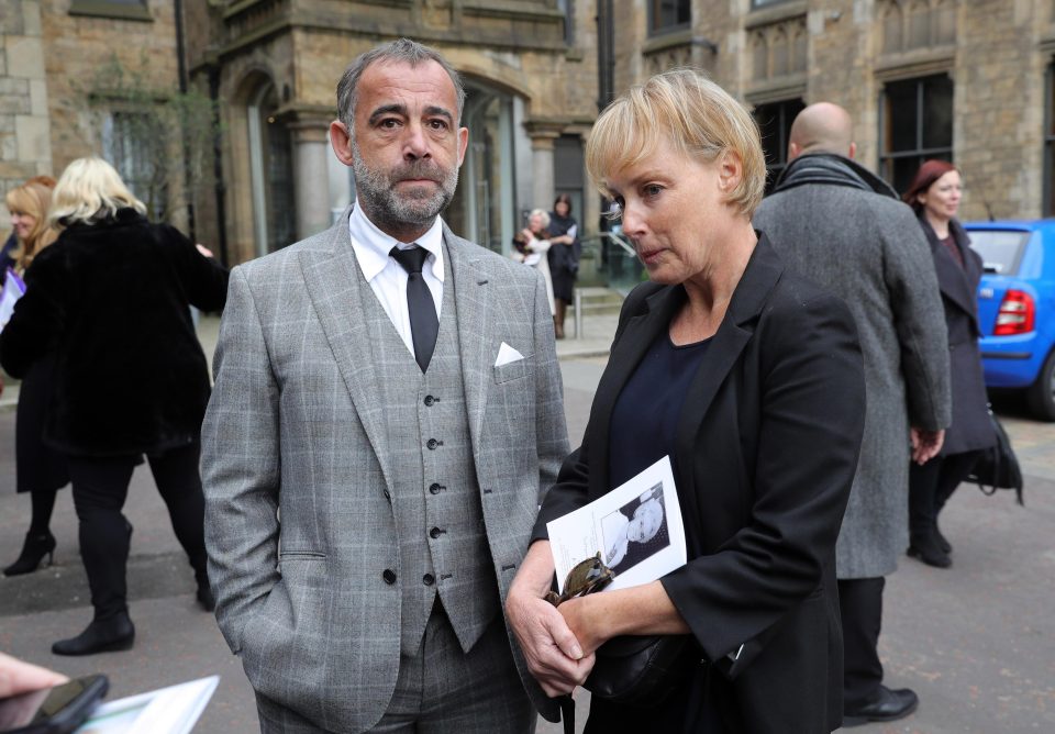  Sally Dynevor and Michael Le Vell, better known as Sally Metcalfe and Kevin Webster,  looked devastated after the service