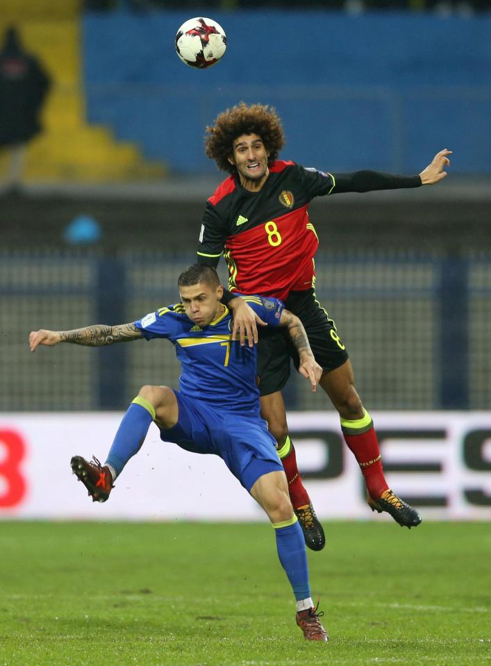  Marouane Fellaini was taken off in the first half for Belgium after sustaining an injury