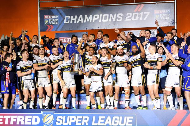 Leeds Rhinos celebrate their eighth Grand Final triumph at Old Trafford