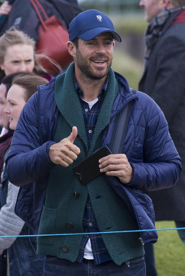  Jamie redknapp was all smiles at a charity golf event in Scotland yesterday