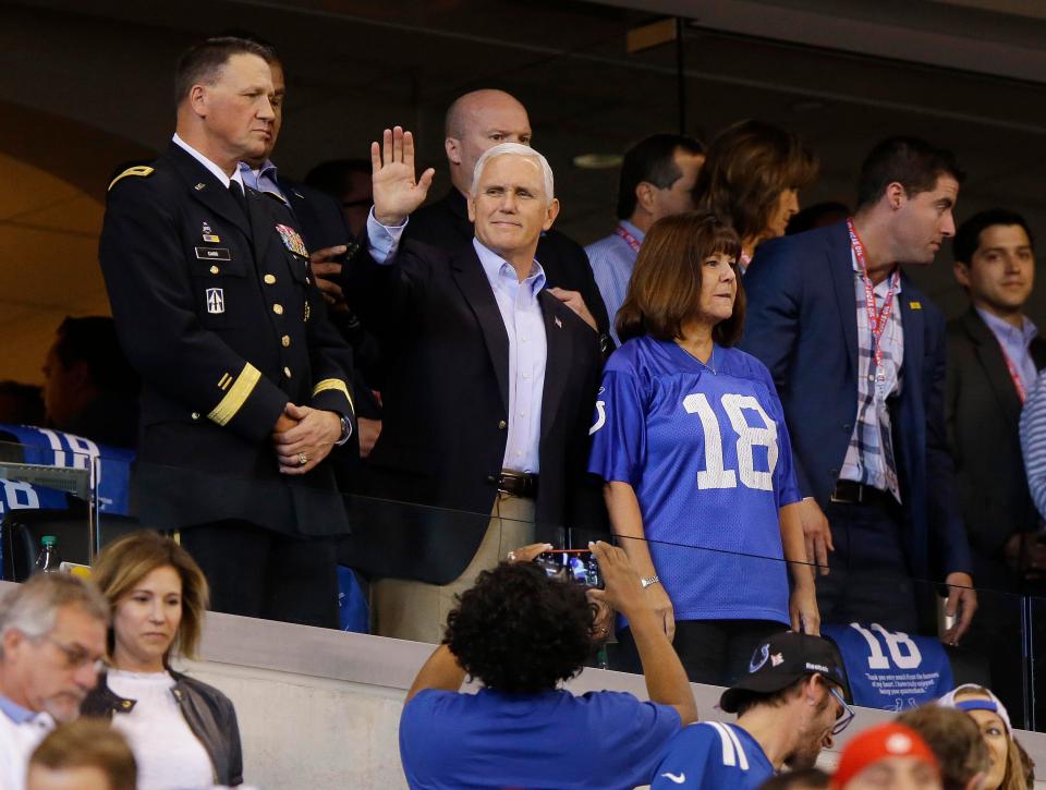  The US Vice President even waved to fans before the match started