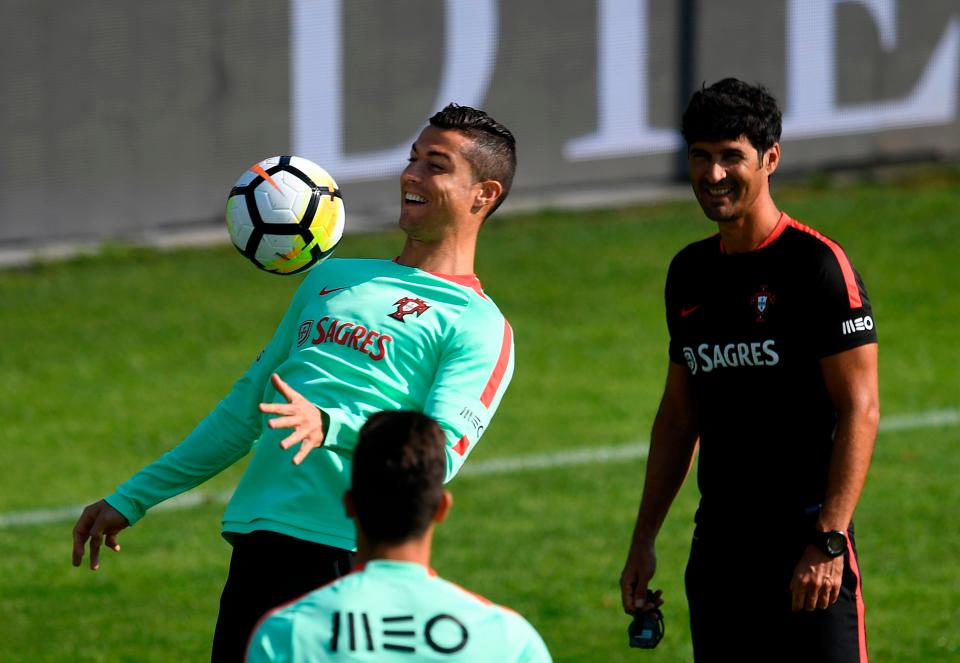  Cristiano Ronaldo looked relaxed as he geared up for massive game