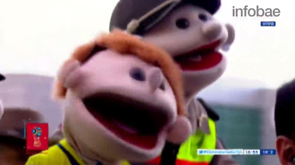  Puppets were used by Ecuadorian police ahead of the Argentina game