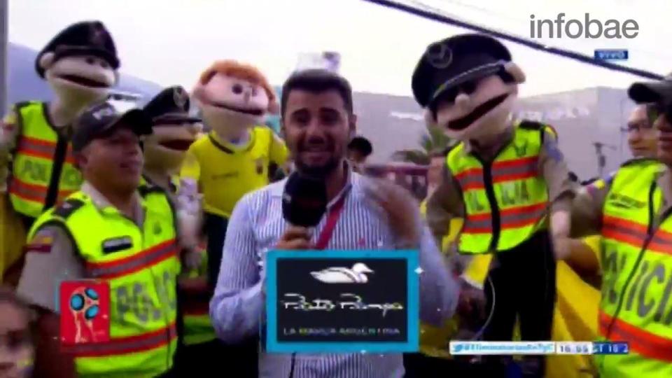  Ecuadorian police used puppets to help control the crowd for the Argentina game