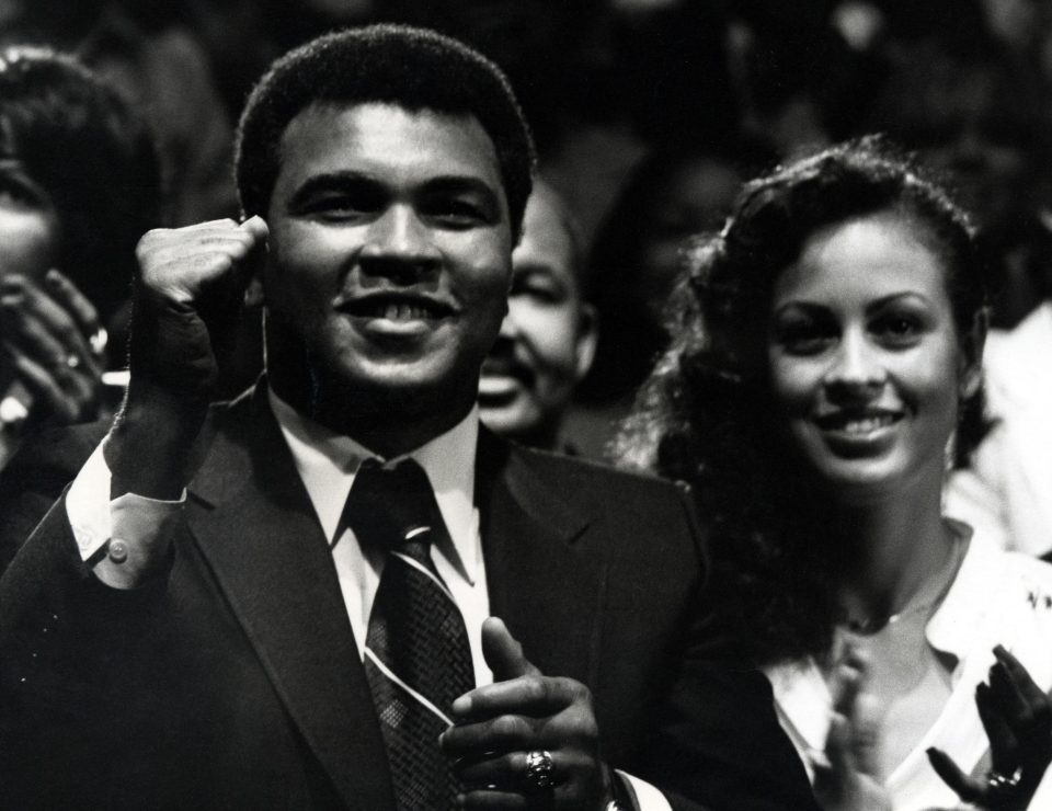 Muhammad Ali and wife Veronica during A "Tribute to Ali" Celebration at The Forum in Los Angeles 