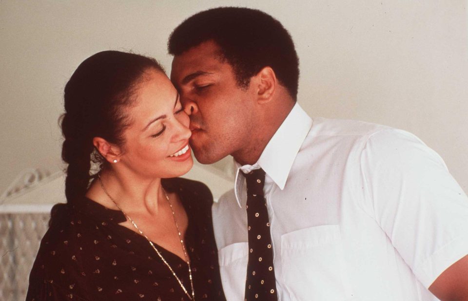 Muhammad Ali, pictured with his third wife, Veronica, had numerous flings