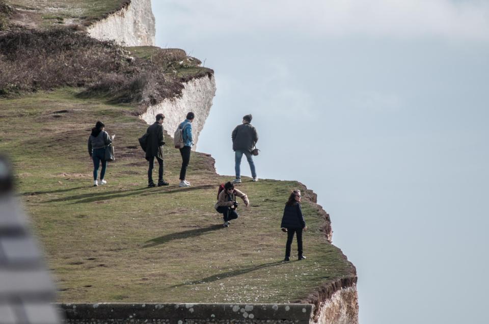  People taking risks on the same cliffs today