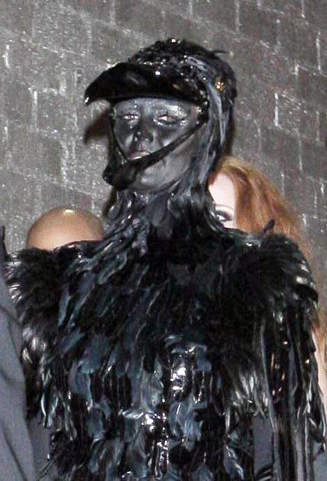  Heidi dressed up as a crow three weeks after giving birth