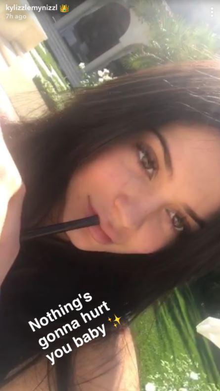  Kylie Jenner dropped a huge hint she is expecting with the caption on her Snapchat image