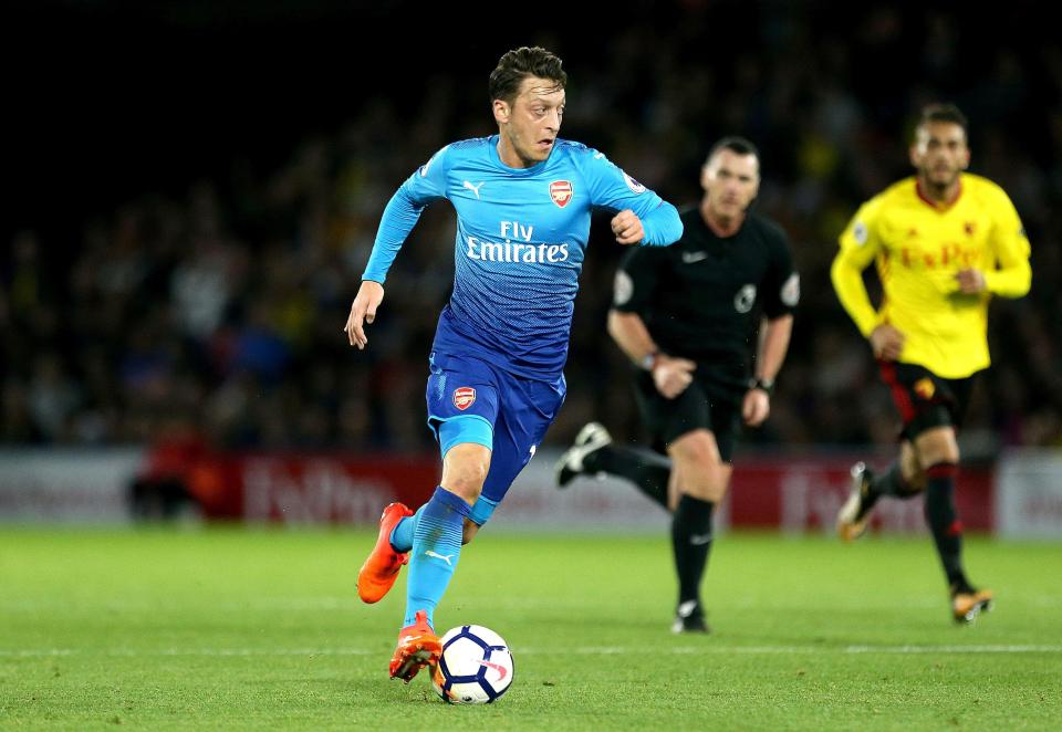  German playmaker Mesut Ozil missed a huge chance with the scoreline at 1-0 for the Gunners, with the Hornets then immediately scoring afterwards