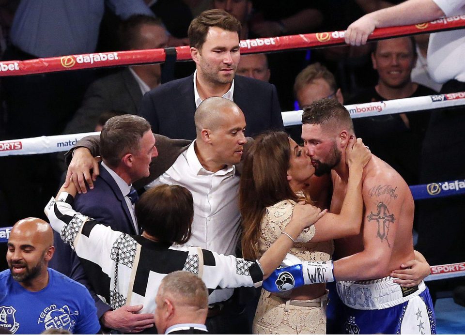  Rachael Richards shared the joy of Tony Bellew after he toppled David Haye