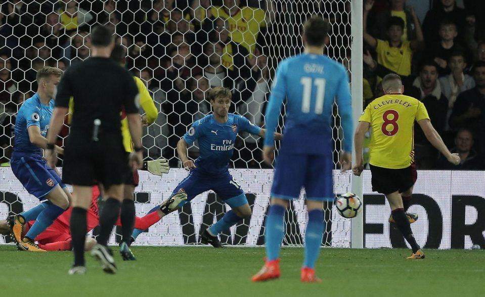 Tom Cleverley was left unmarked to score the winner for Watford