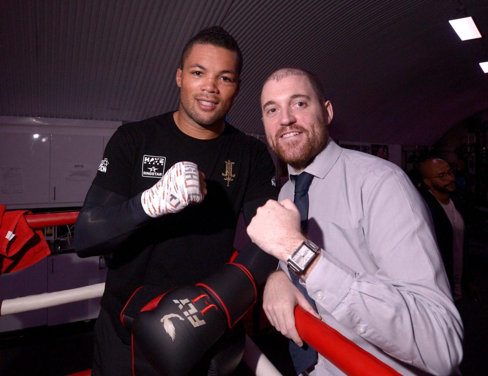  Joe Joyce and SunSport reporter John Hutchinson