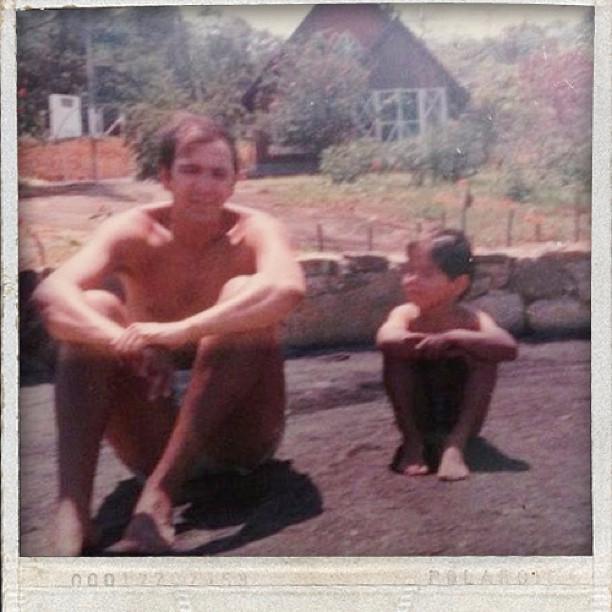  A young Kaka with his dad Bosco in Sao Paulo