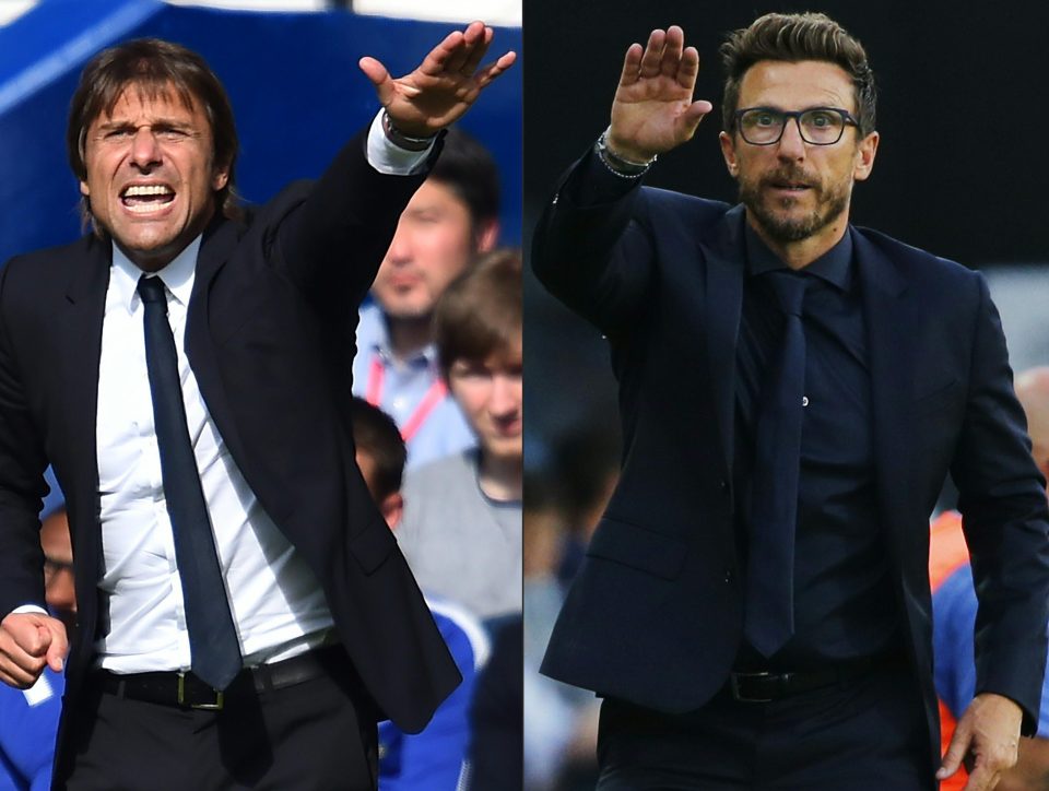  Antonio Conte will take on Roma coach Eusebio Di Francesco at Stamford Bridge