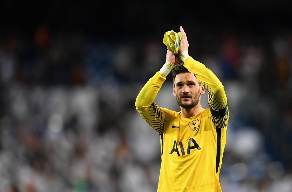  Hugo Lloris salutes the Tottenham fans after famous draw at Real Madrid