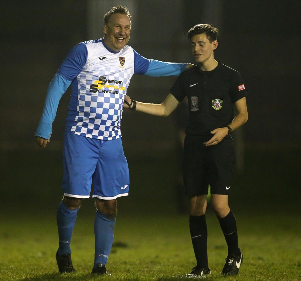  The referee kept Paul Merson in line on his debut