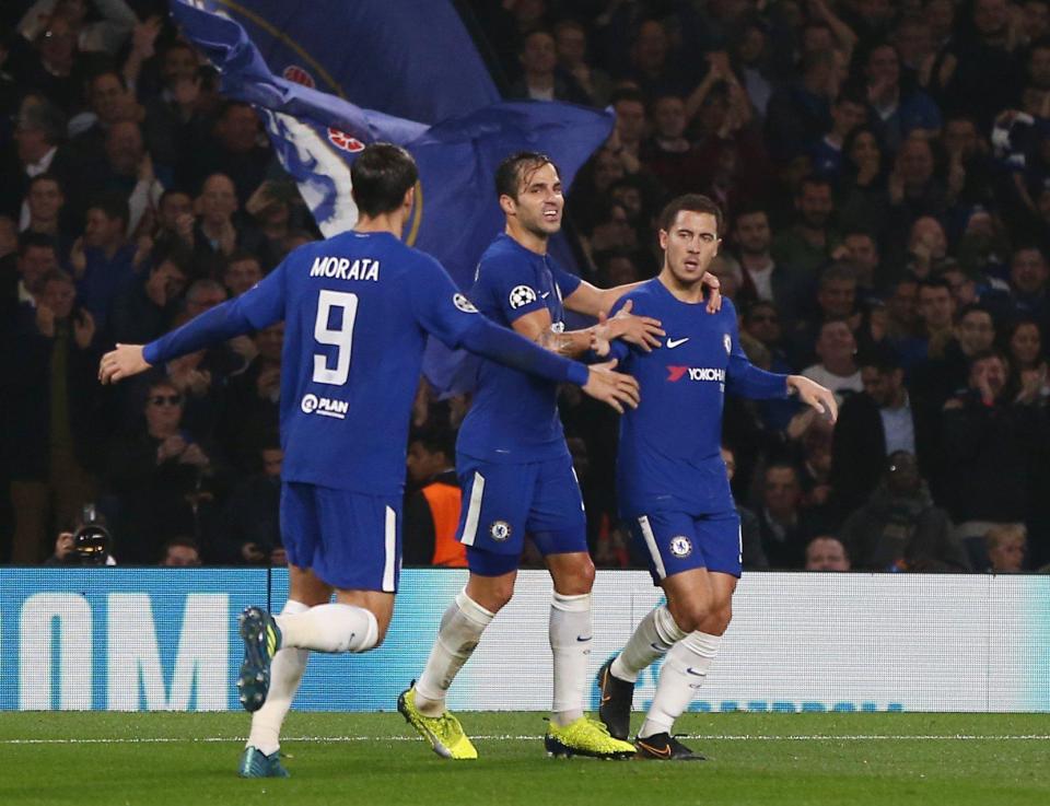  Eden Hazard scored twice to earn Chelsea a point