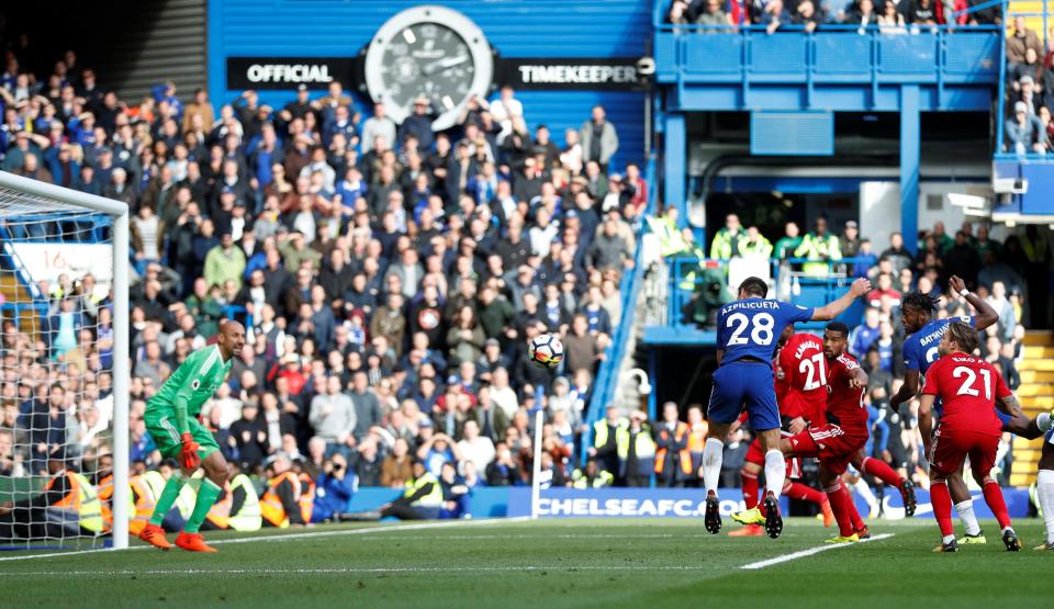  Cesar Azpilicueta netted an 87th-minute winner for Chelsea against Watford