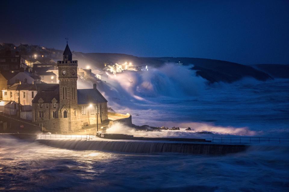  High waves battered the Cornwall coast