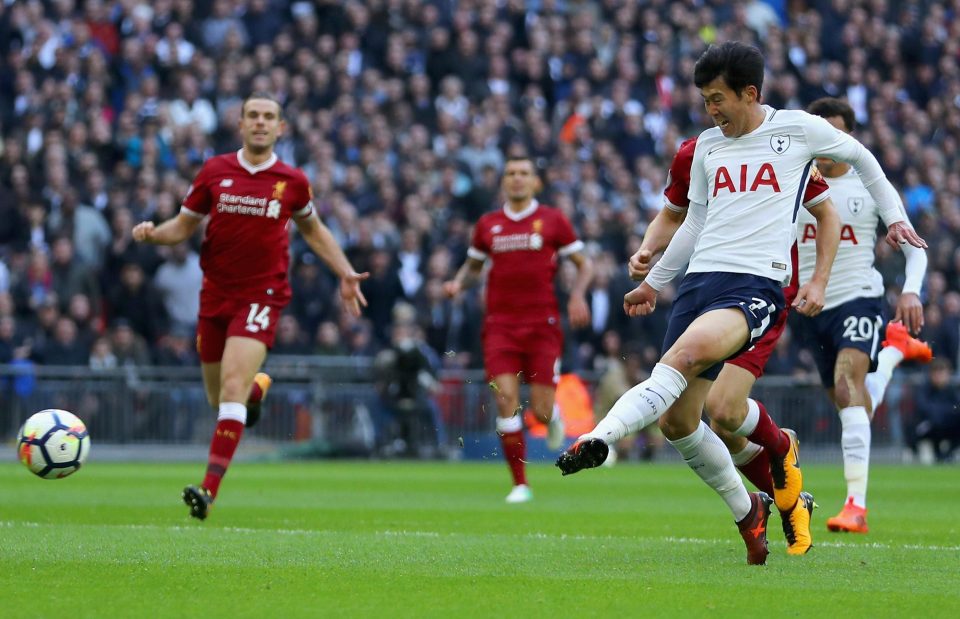  Son Heung-Min made doubled Tottenhams lead in the 12th minute after latching onto a Kane pass