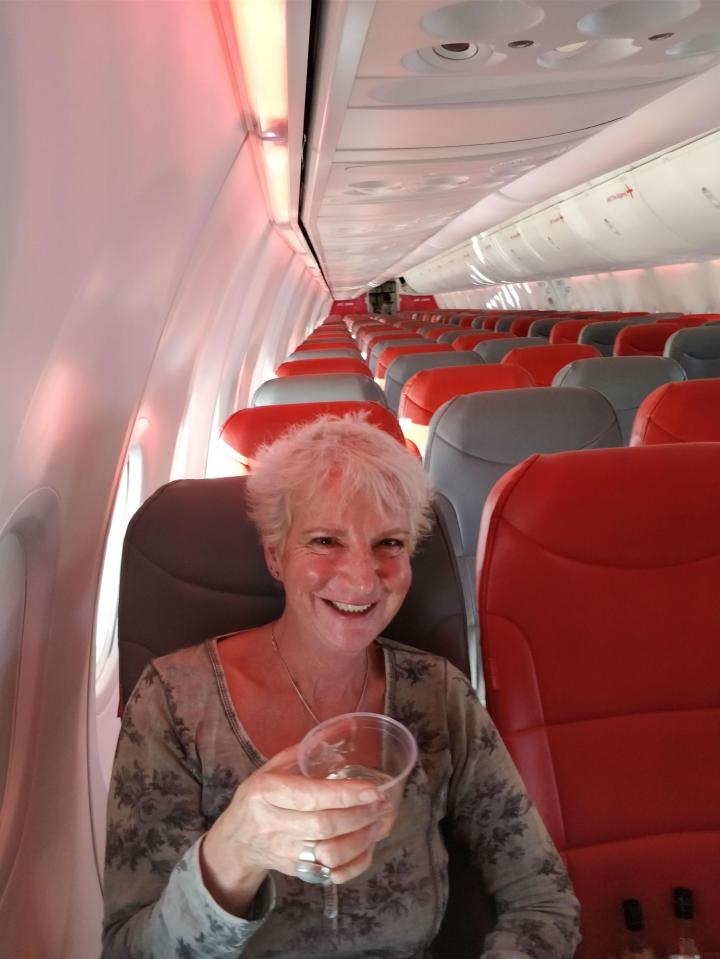  Karon Grieve took this amazing selfie showing row after row of empty seats on the Jet2 flight from Glasgow to Crete on Sunday