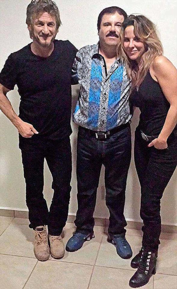 Kate Del Castillo, Sean Penn and El Chapo in October 2015