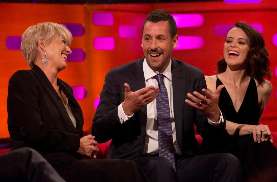  Comedian Adam Sandler will be showing off his comedic chops on the sofa