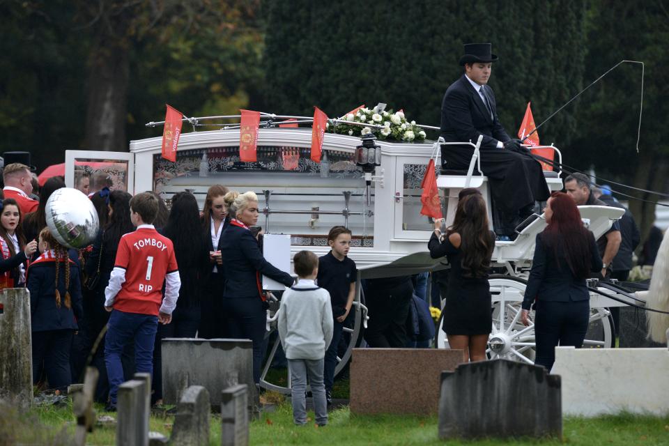  Tragic Tom, who was killed in a car crash, was transported to his final resting place by a horse and cart