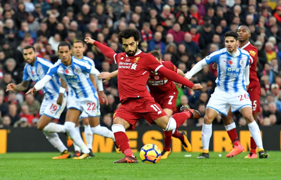  Mohamed Salah missed a penalty for Liverpool in the first half