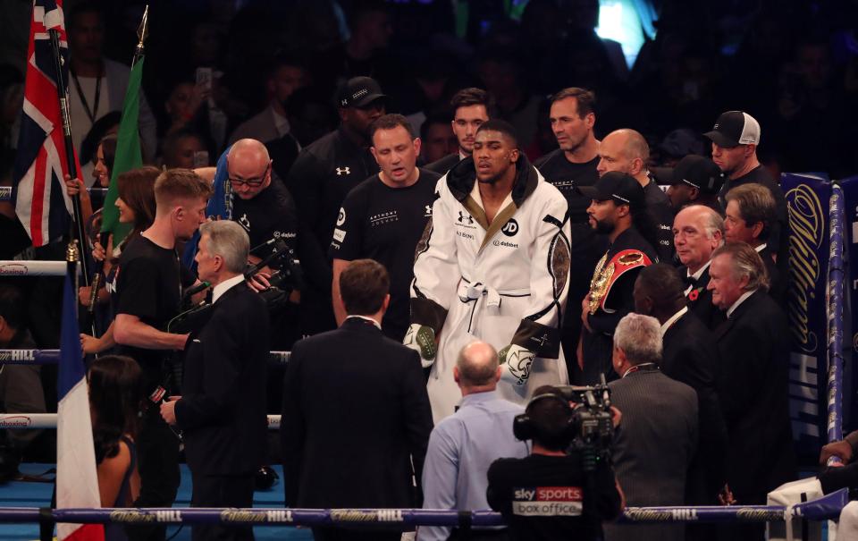 A technical glitch ruined Anthony Joshua's entrance to the ring in Cardiff